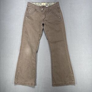 Levis Tab Twill‎ Pants Womens 3 Medium Brown Flare Faded Distressed Boho Peasant